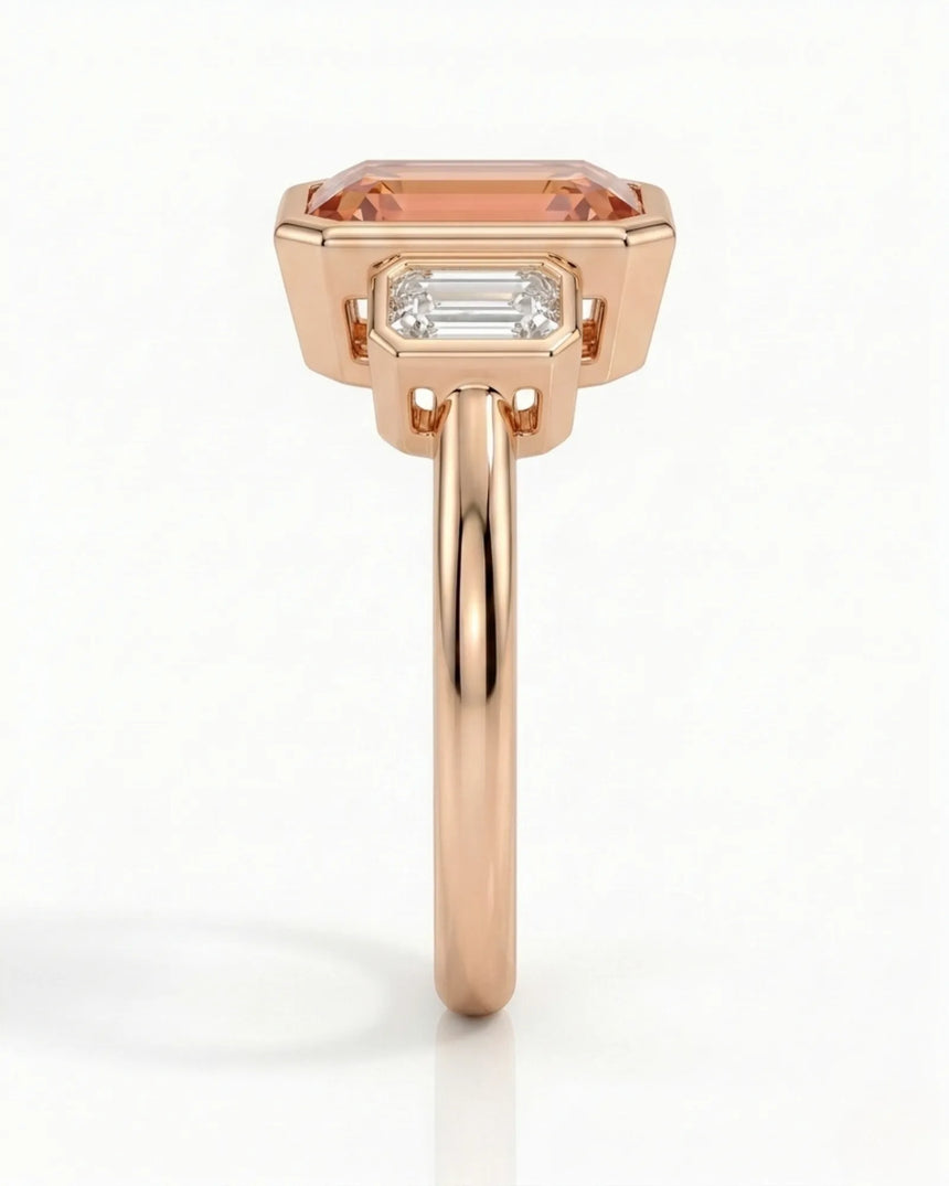 rose gold Build My Ring setting with Imperial Topaz and diamonds | SARATTI
