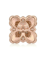 18K rose gold sapphire Akoya pearl natural diamond stud earrings back view | SARATTI