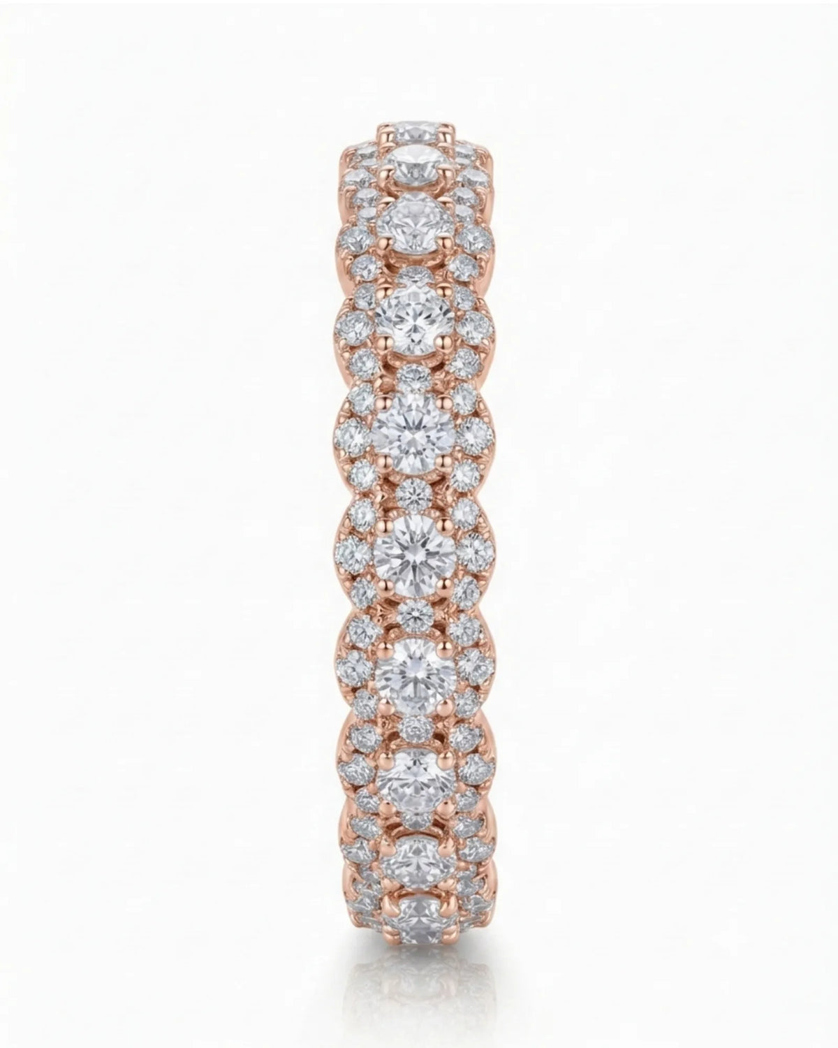 Round diamond full eternity band with accent diamonds in 18K rose gold | SARATTI