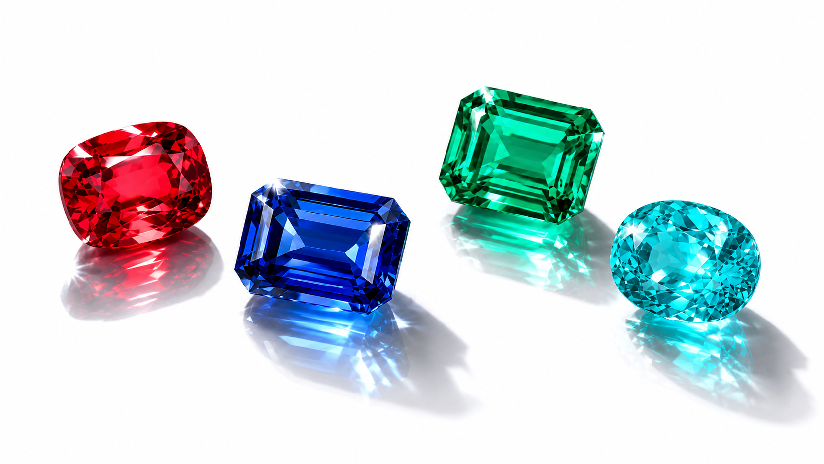 Selection of natural coloured gemstones by SARATTI