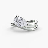 SERAPHA – Pear Cut Wave Solitaire Ring Setting in 950 Platinum, standalone product view | SARATTI
