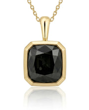 SOLARA Cushion Cut Gray Spinel bezel-set pendant setting in white metal, front view | SARATTI