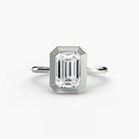 SOLARA – Emerald Cut Bezel-Set Solitaire Ring Setting