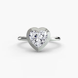 SOLARA Heart Cut Bezel-Set Solitaire Ring Setting in 950 Platinum | SARATTI