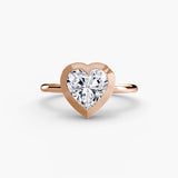 SOLARA Heart Cut Bezel-Set Solitaire Ring Setting in Rose Gold | SARATTI