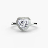 SOLARA Heart Cut Bezel-Set Solitaire Ring Setting in White Gold | SARATTI