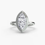 SOLARA – Marquise Cut Bezel-Set Solitaire Ring Setting in 950 Platinum | SARATTI