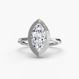 SOLARA – Marquise Cut Bezel-Set Solitaire Ring Setting in White Gold | SARATTI