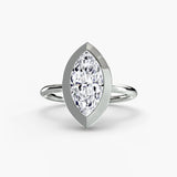 SOLARA – Marquise Cut Bezel-Set Solitaire Ring Setting in White Gold | SARATTI