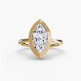 SOLARA – Marquise Cut Bezel-Set Solitaire Ring Setting in Yellow Gold | SARATTI