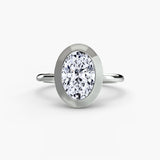 SOLARA Oval Cut bezel-set solitaire ring setting in 950 Platinum | SARATTI