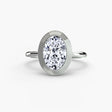 SOLARA Oval Cut bezel-set solitaire ring setting in White Gold | SARATTI