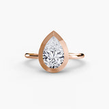 SOLARA – Pear Cut Bezel-Set Solitaire Ring Setting in Rose Gold | SARATTI