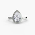 SOLARA – Pear Cut Bezel-Set Solitaire Ring Setting in White Gold | SARATTI