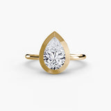 SOLARA – Pear Cut Bezel-Set Solitaire Ring Setting in Yellow Gold | SARATTI