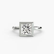 SOLARA – Princess Cut Bezel-Set Solitaire Ring Setting in White Gold | SARATTI