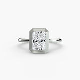 SOLARA Radiant Cut Bezel-Set Solitaire Ring Setting in 950 Platinum | SARATTI