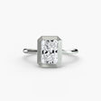SOLARA Radiant Cut Bezel-Set Solitaire Ring Setting in White Gold | SARATTI