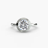 SOLARA – Round Cut Bezel-Set Solitaire Ring Setting in 950 Platinum | SARATTI