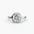 SOLARA – Round Cut Bezel-Set Solitaire Ring Setting in White Gold | SARATTI