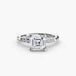 SOLENNE – Asscher Cut Six-Stone Shoulder Solitaire Ring Setting in White Gold | SARATTI