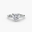 SOLENNE Heart Cut Six-Stone Shoulder Solitaire Ring Setting in White Gold | SARATTI