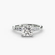 SOLENNE – Princess Cut Six-Stone Shoulder Solitaire Ring Setting in White Gold | SARATTI