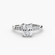 SOLENNE Radiant Cut Six-Stone Shoulder Solitaire Ring Setting in White Gold | SARATTI