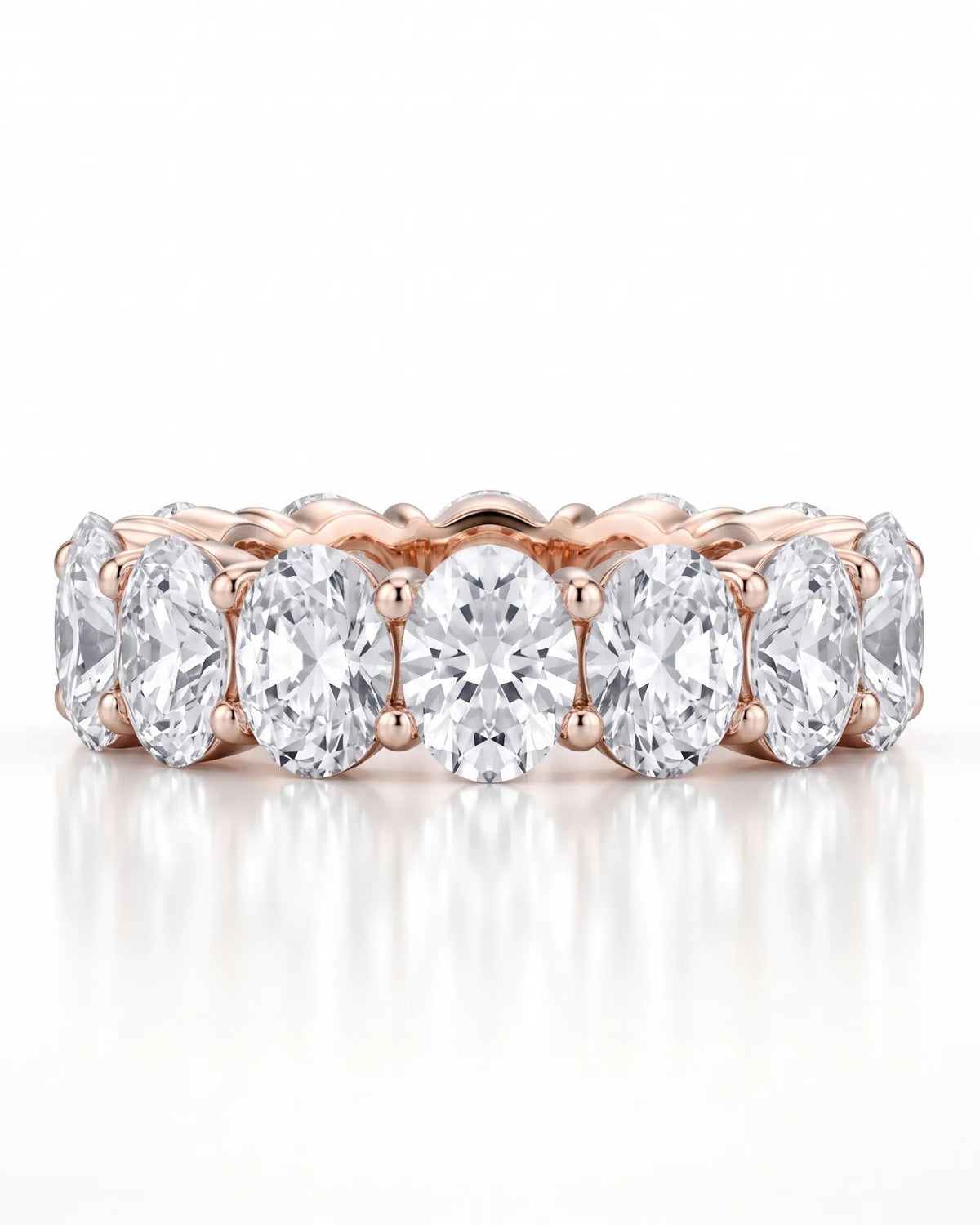 14 carat oval diamond wedding band with substantial full-eternity diamond coverage | SARATTI