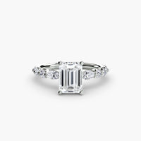 TIERED ACCENT – Emerald Cut Graduated Diamond Solitaire Ring Setting