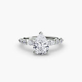 TIERED ACCENT – Pear Cut Graduated Diamond Solitaire Ring Setting in 950 Platinum | SARATTI