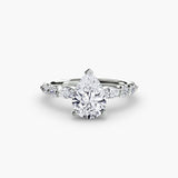 TIERED ACCENT – Pear Cut Graduated Diamond Solitaire Ring Setting in White Gold | SARATTI