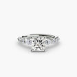 TIERED ACCENT – Princess Cut Graduated Diamond Solitaire Ring Setting in White Gold | SARATTI