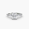 TIERED ACCENT Radiant Cut Graduated Diamond Solitaire Ring Setting in White Gold | SARATTI