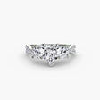 TRILOGIA Heart Cut Pavé Three-Stone Ring Setting in White Gold | SARATTI