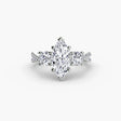 TRILOGIA – Marquise Cut Pavé Three-Stone Ring Setting in White Gold | SARATTI