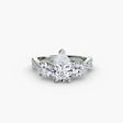 TRILOGIA – Pear Cut Pavé Three-Stone Ring Setting in White Gold | SARATTI