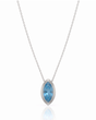 VELORA marquise cut Aquamarine bezel pendant necklace in White Gold, main view | SARATTI