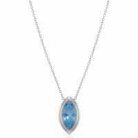VELORA – Marquise Cut Aquamarine Bezel Pendant Necklace
