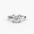 VERA – Asscher Cut Heart-Prong Solitaire Ring Setting in White Gold | SARATTI