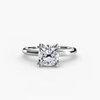 VERA – Cushion Cut Heart-Prong Solitaire Ring Setting – White Gold view | SARATTI