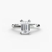 VERA – Emerald Cut Heart-Prong Solitaire Ring Setting