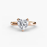 VERA Heart Cut Heart-Prong Solitaire Ring Setting in Rose Gold | SARATTI