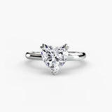 VERA Heart Cut Heart-Prong Solitaire Ring Setting in White Gold | SARATTI