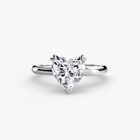 VERA Heart Cut Heart-Prong Solitaire Ring Setting in White Gold | SARATTI