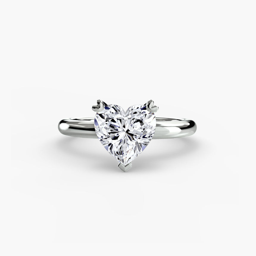 VERA Heart Cut Heart-Prong Solitaire Ring Setting in White Gold | SARATTI