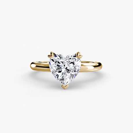 VERA Heart Cut Heart-Prong Solitaire Ring Setting in Yellow Gold | SARATTI