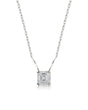 VERA Heart-Prong Asscher Cut solitaire necklace setting in white metal, front view | SARATTI Fine Jewelry