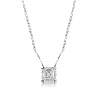 VERA Heart-Prong – Asscher Cut Solitaire Necklace Setting