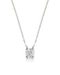 VERA Heart-Prong Cushion Cut solitaire necklace setting in white metal, front view | SARATTI Fine Jewelry
